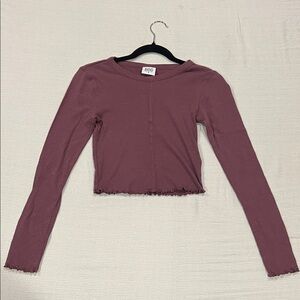 BDG Mauve Long Sleeve Crop Tee